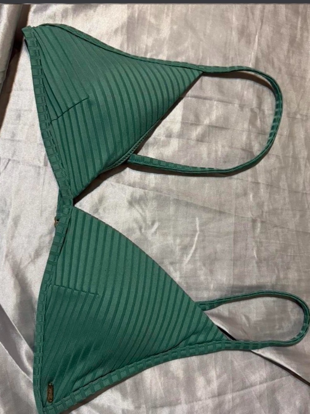 Rip Curl Teal Ribbed Triangle Bikini Top